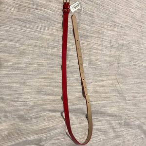J. Crew. Red patent skinny belt. Size S.